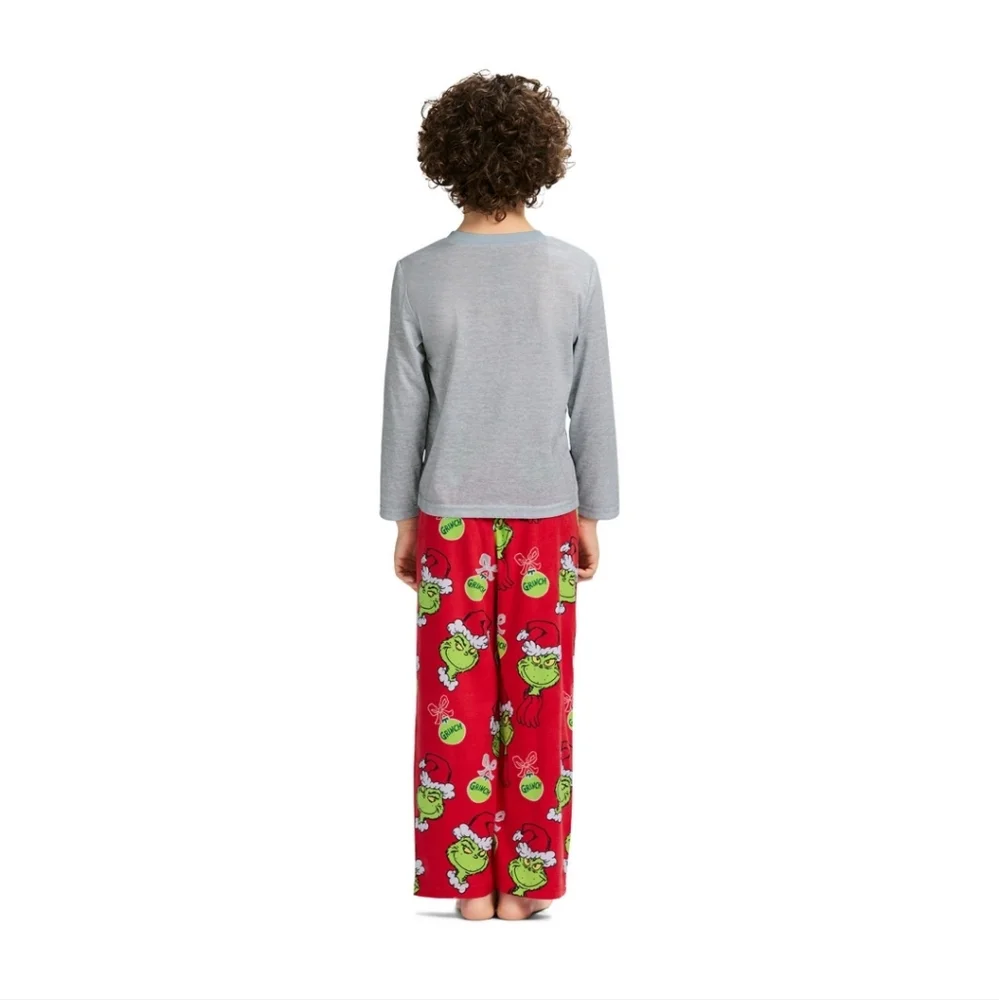 Boys Dr. Seuss Grinch Christmas Kids Pajama Set Pjs Red Green 4T NEW